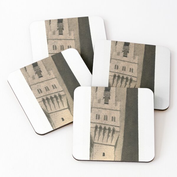 Item preview, Watercolor painting of bell-tower of Palazzo Vecchio in the medieval city of Florence, Italy.  Palazzo Vecchio art designed and sold by rfoxphoto.