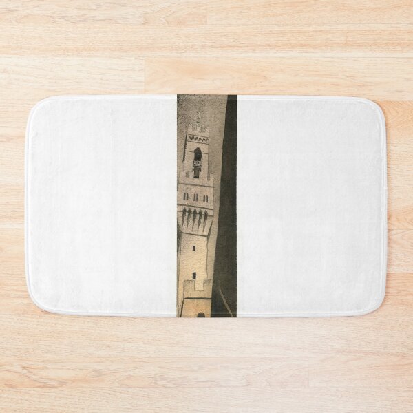 Item preview, Watercolor painting of bell-tower of Palazzo Vecchio in the medieval city of Florence, Italy.  Palazzo Vecchio art designed and sold by rfoxphoto.