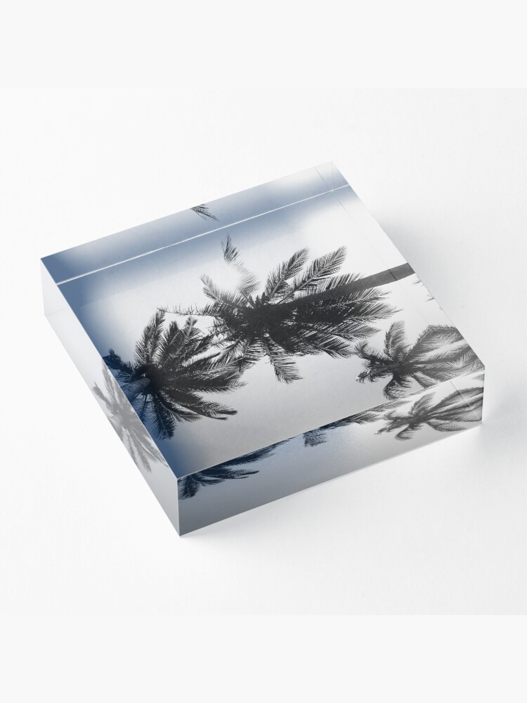 Alternate view of Palmtree black&white Acrylic Block