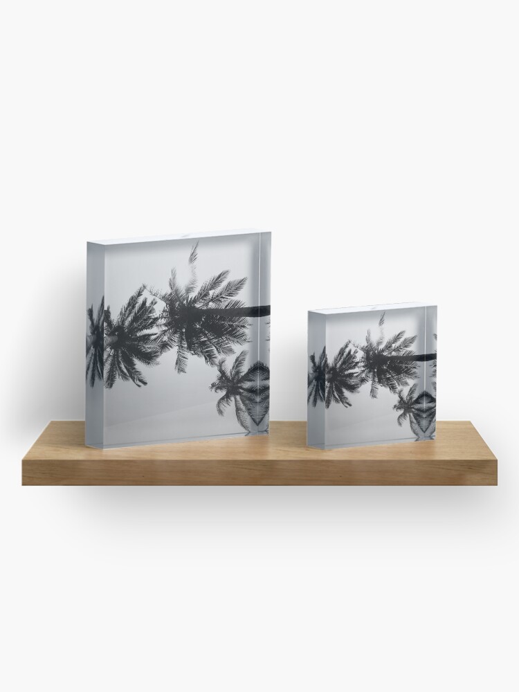 Alternate view of Palmtree black&white Acrylic Block