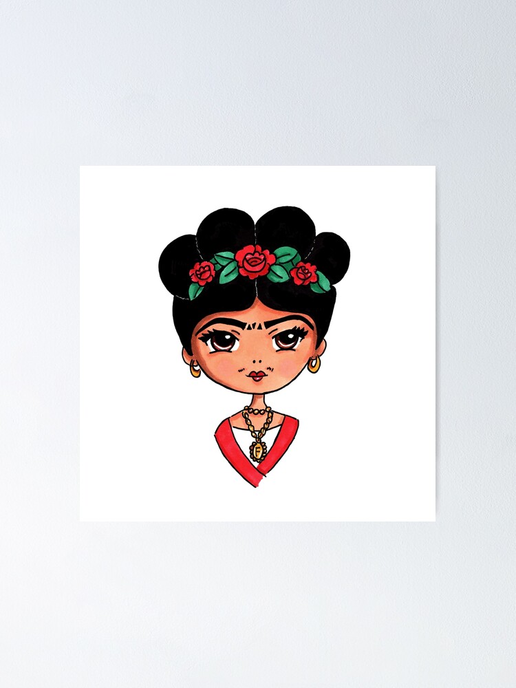 "Frida Kahlo Cartoon Drawing" Poster by paperoni Redbubble