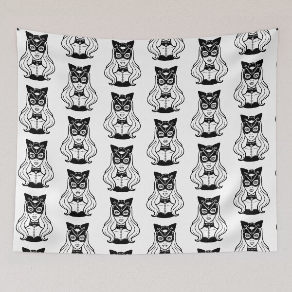 Item preview, Animation portrait of the beautiful girl in a mask of a cat. designed and sold by YanaZvereva.