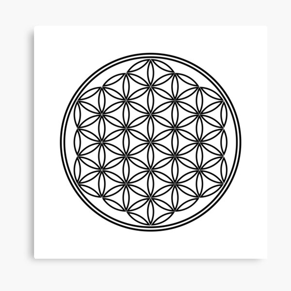 Item preview, Flower Of Life Outline Black White designed and sold by Charm Flower.