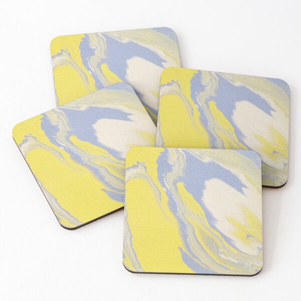 Item preview, Blue, yellow, and white acrylic pour 2 designed and sold by Kim-Pratt.