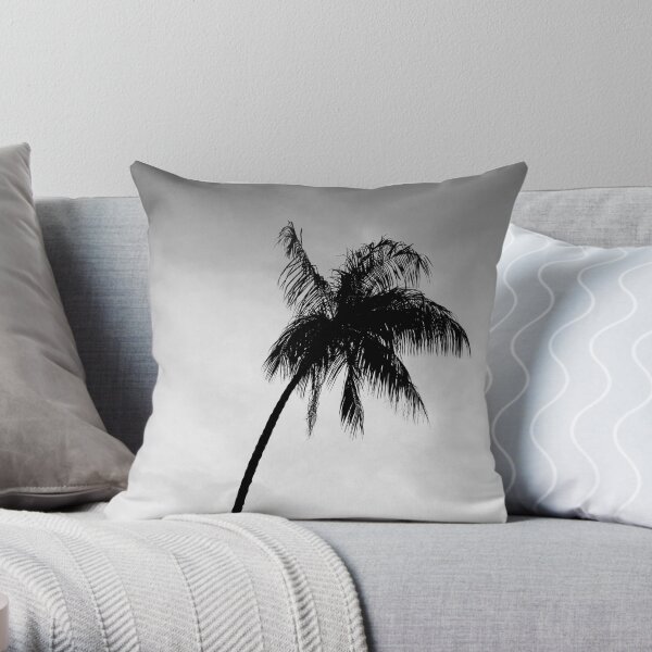 Palmtree black&white Throw Pillow