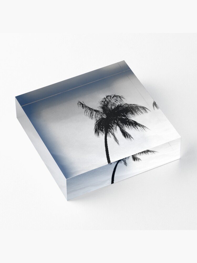 Alternate view of Palmtree black&white Acrylic Block