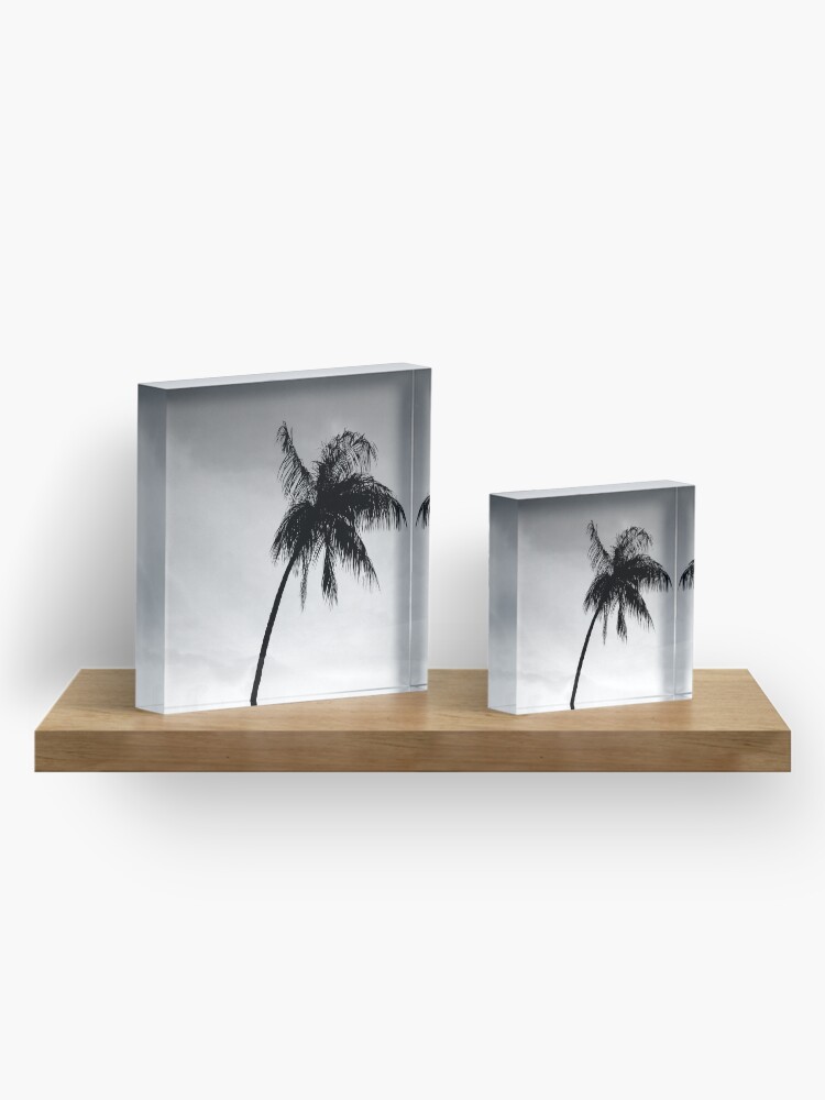 Alternate view of Palmtree black&white Acrylic Block