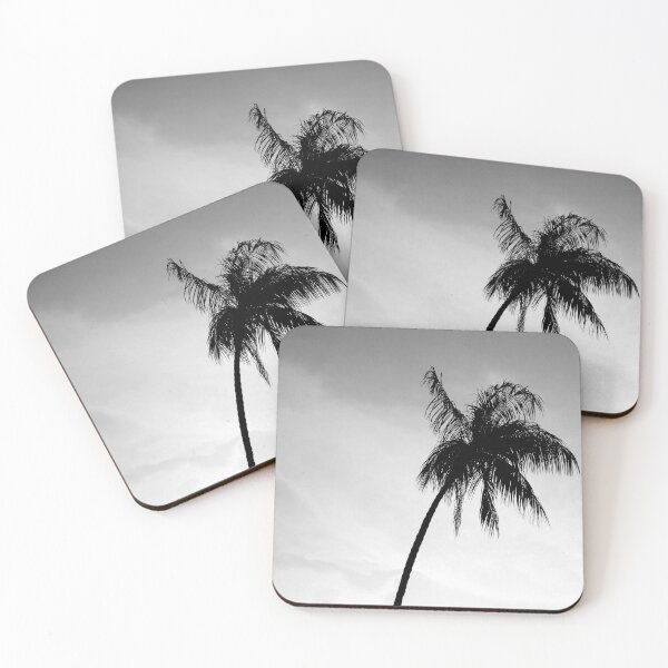 Palmtree black&white Coasters (Set of 4)