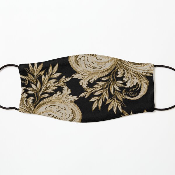 Gold on Black Swirl Kids Mask