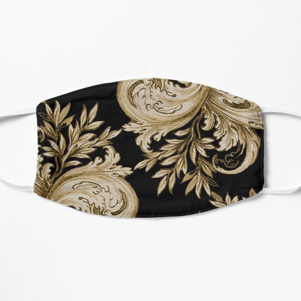 Gold on Black Swirl Small Mask