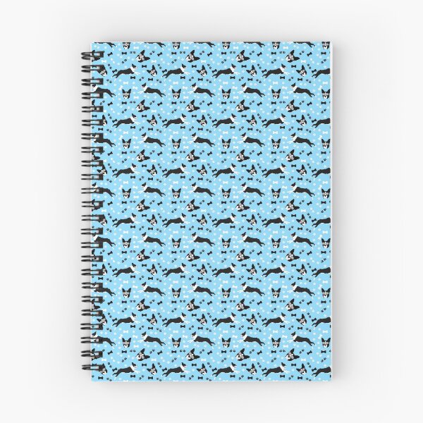 Item preview, Boston Terrier Pattern in Blue Fun Boston Terriers Paw Prints and Bone Print designed and sold by Art by Jess.