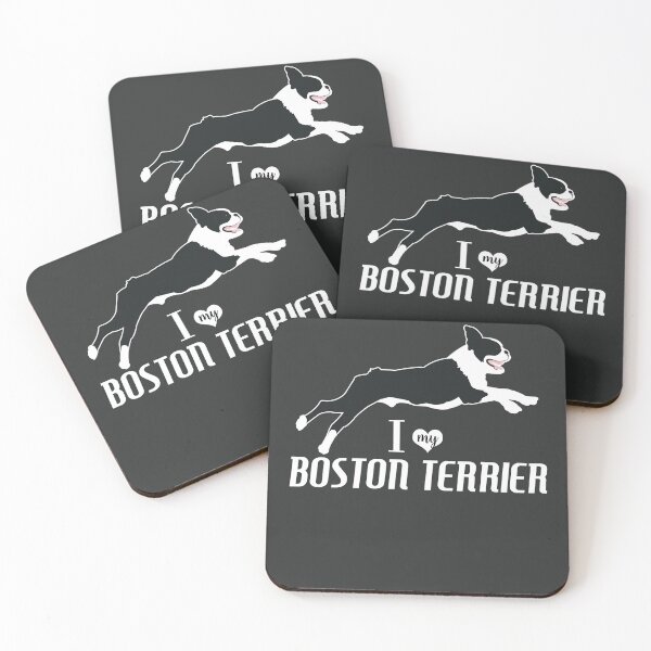Item preview, Boston Terrier Pattern in Blue Fun Boston Terriers Paw Prints and Bone Print designed and sold by Art by Jess.