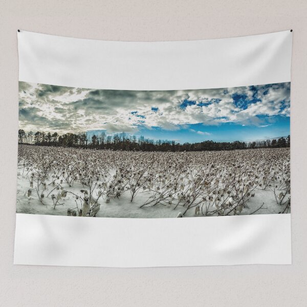 Item preview, Cotton field covered in snow designed and sold by GestaltImagery.