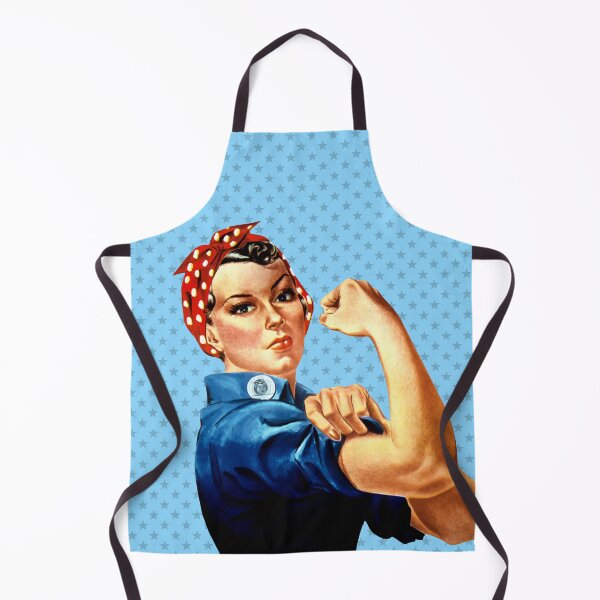 Item preview, Rosie the Riveter - Blue Background with Star Pattern designed and sold by Shop Your Aesthetic.