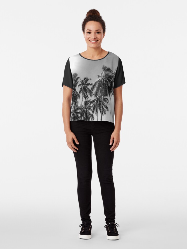 Alternate view of Palmtrees black&white Chiffon Top