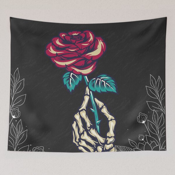 Item preview, skeleton hand holding rose designed and sold by Boutique-Chic.