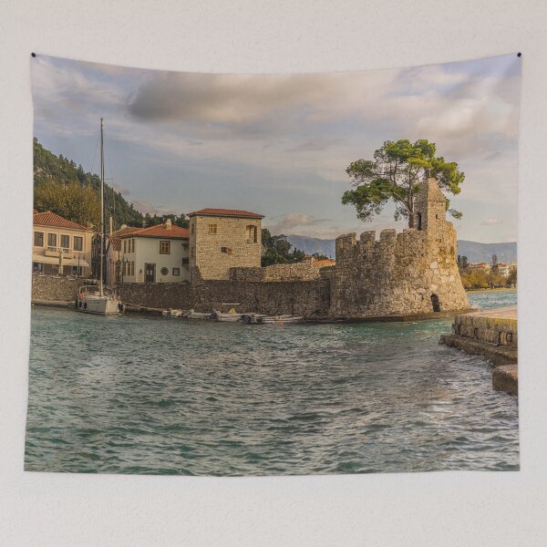 Item preview, Sailboat at Nafpaktos Fortress designed and sold by KensLensDesigns.