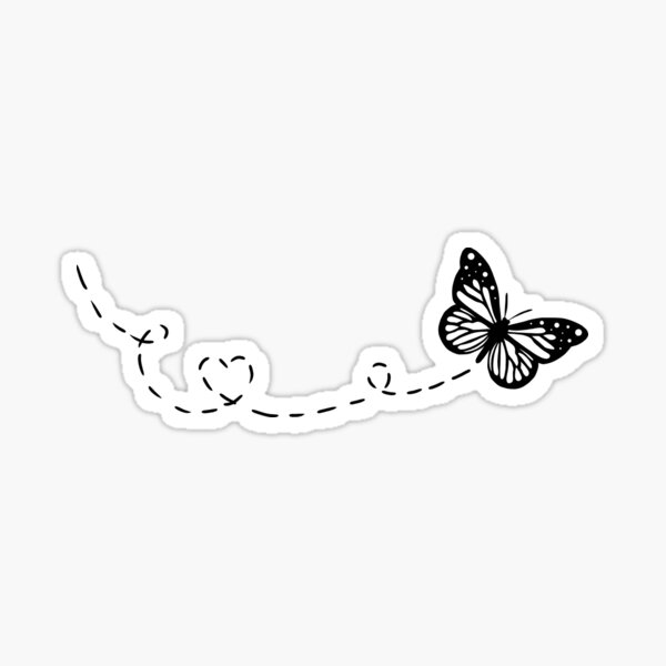 Butterfly (Black/White) Sticker