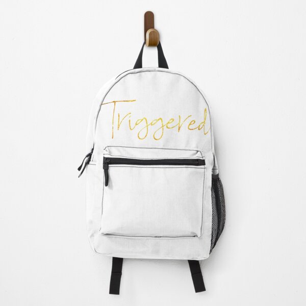 Item preview, Meme quote: Triggered, in gold sparkle glitter tekst. White background. designed and sold by PrintPit.