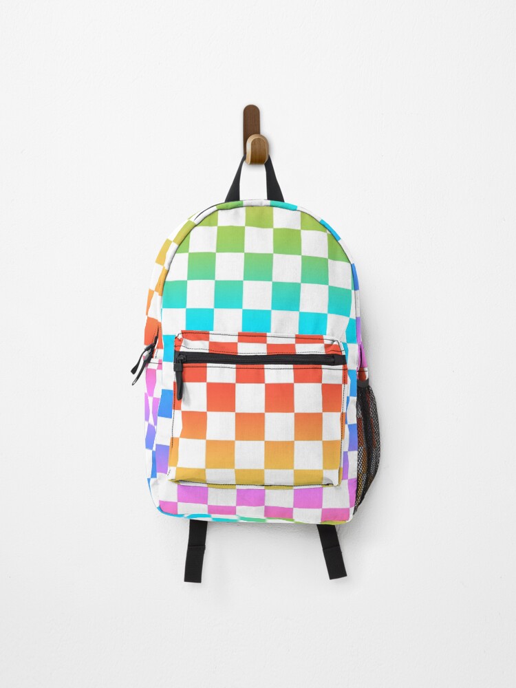 rainbow checkerboard backpack