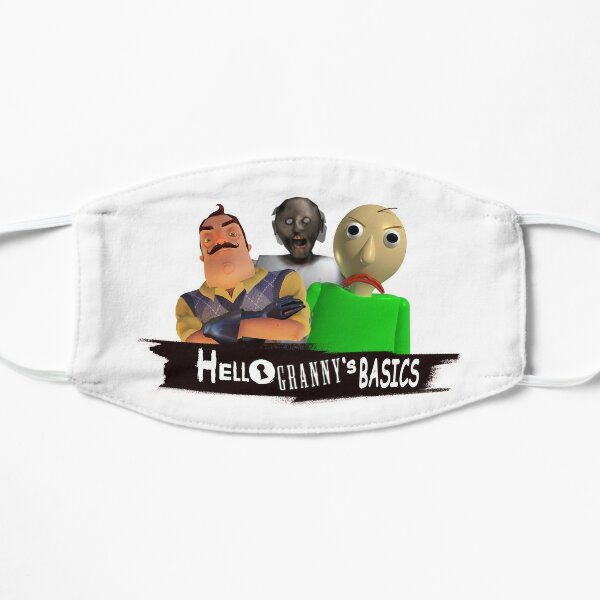 Hello Neighbor Granny And Baldi S Basics Mask By Bethxvii Redbubble - roblox baldi face