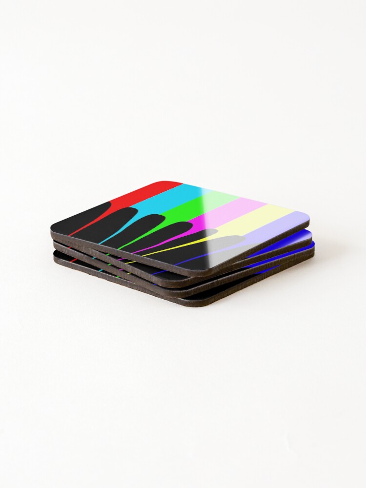 Thumbnail 4 of 5, Coasters (Set of 4), Color bars melting designed and sold by RKSDesigns.
