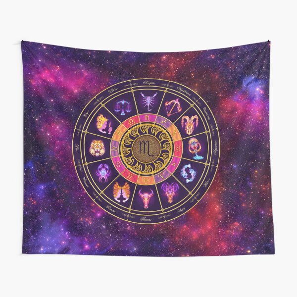 Scorpio Zodiac Lightburst - Circle Tapestry