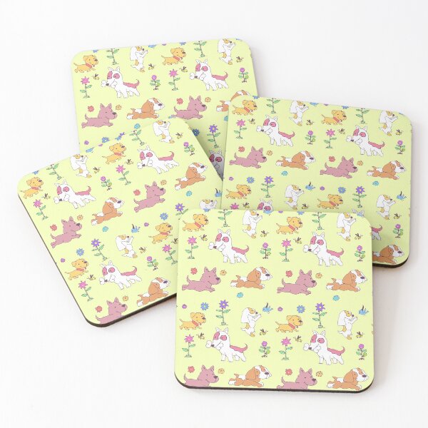 Item preview, Playful puppies and dogs among flowers designed and sold by bdws.
