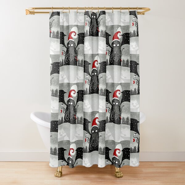 Disover A Cthulhu Christmas Shower Curtain