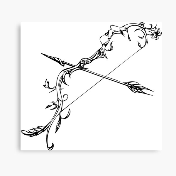 Item preview, Ornate Female Head Bow And Arrow designed and sold by greengoodnich.