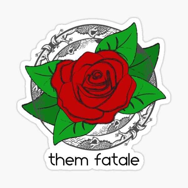 Them fatale, white Sticker