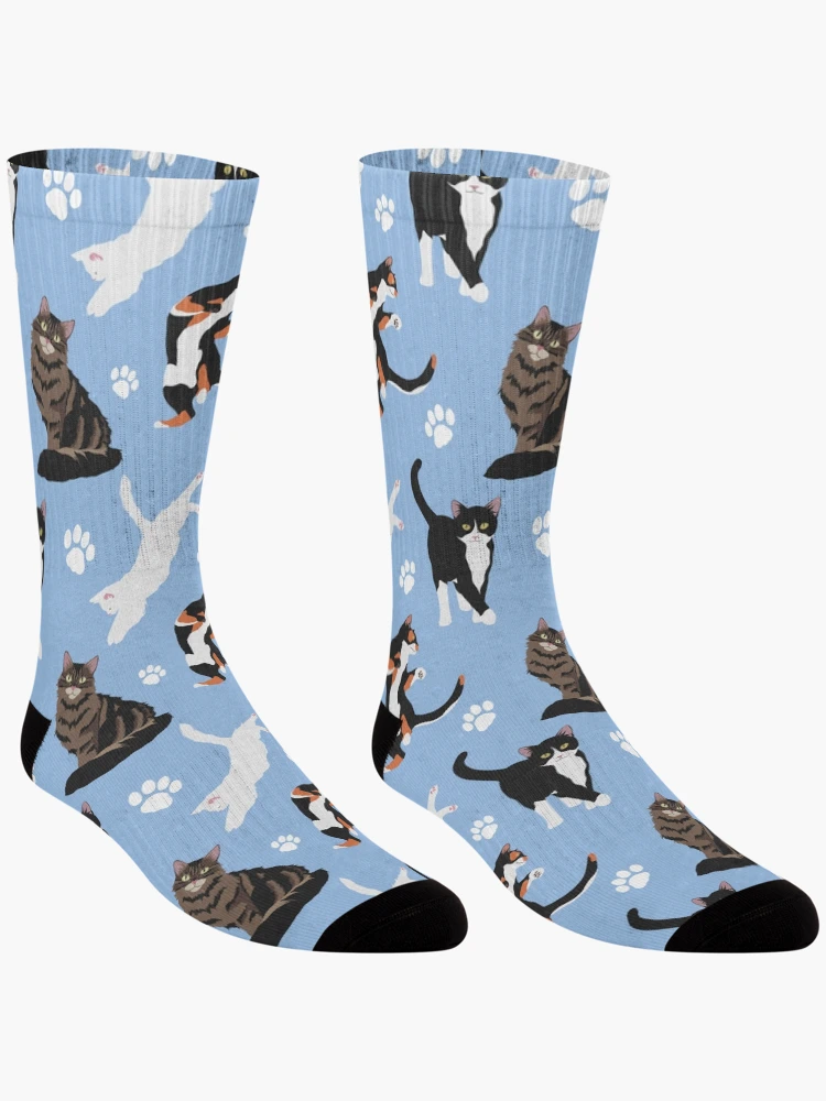 Thumbnail 3 of 5, Socks, Cat pattern designed and sold by Freshdazzle.