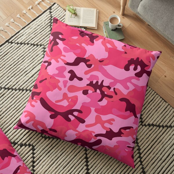 Pink Army Pillows Cushions Redbubble - pink camo pants roblox