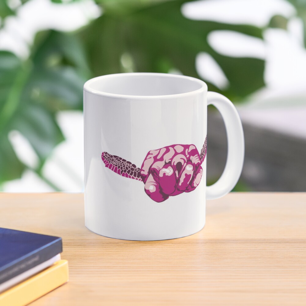 Turtle Hand Signal - Pink Mug