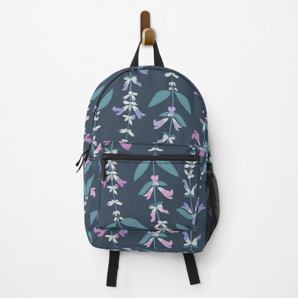 Item preview, Flowering Sage Herb Wave Stripe Pattern on Dark designed and sold by rocketandindigo.