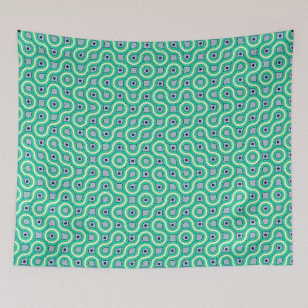 Item preview, Truchet geometric green snake skin pattern designed and sold by ringele.