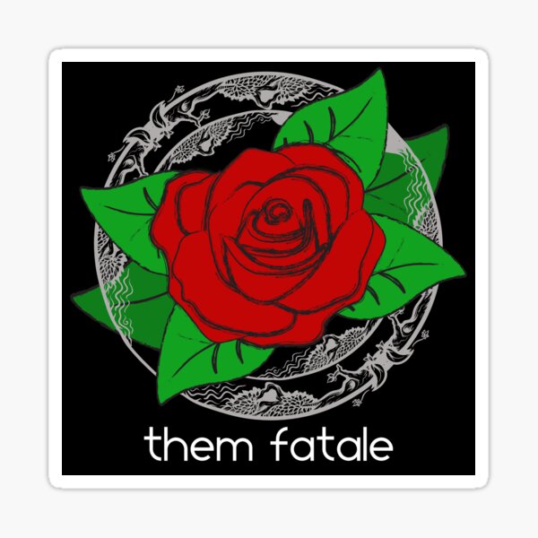 Them fatale, black Sticker