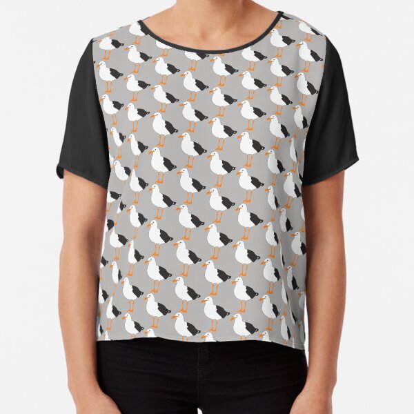 British Summer Seagull Chiffon Top