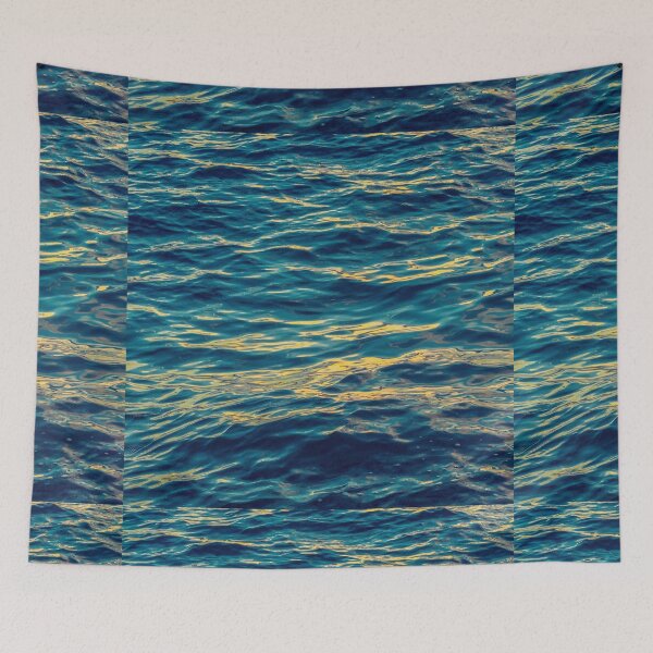 Item preview, Blue ocean wave with yellow lights sea pattern designed and sold by conceptDVS.