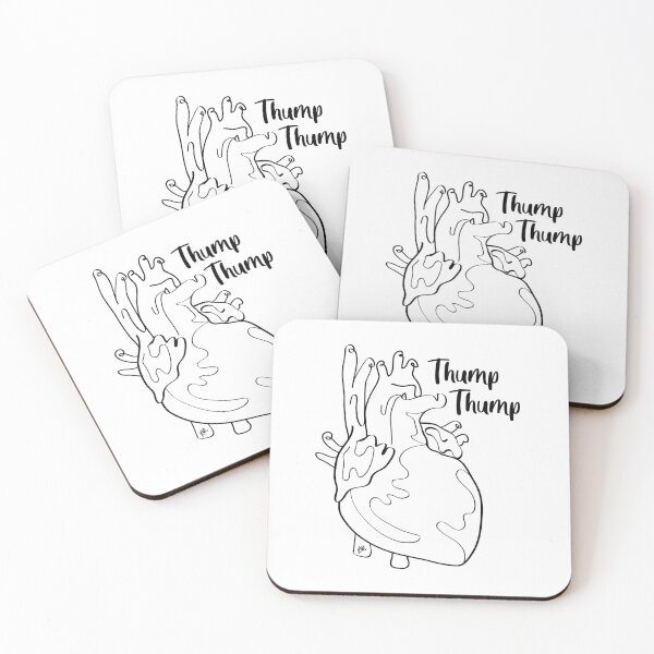 Item preview, Thump Thump Black Lines | Abstract Heart | Fun Anatomy designed and sold by Karli Mogen.