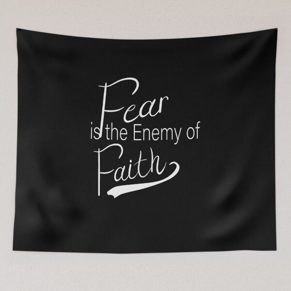 Item preview, Fear is the Enemy of Faith,inspirational quotes,saying shirts designed and sold by alikassi.