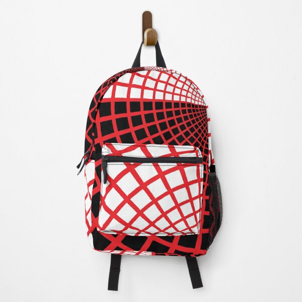Red Circles and Rays on White Background - Astralasia Wind on Water Backpack