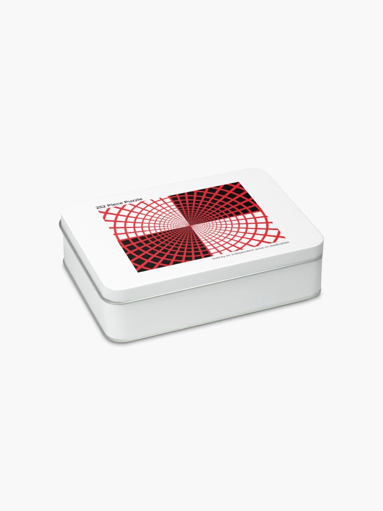 Alternate view of Red Circles and Rays on White Background - Astralasia Wind on Water Jigsaw Puzzle