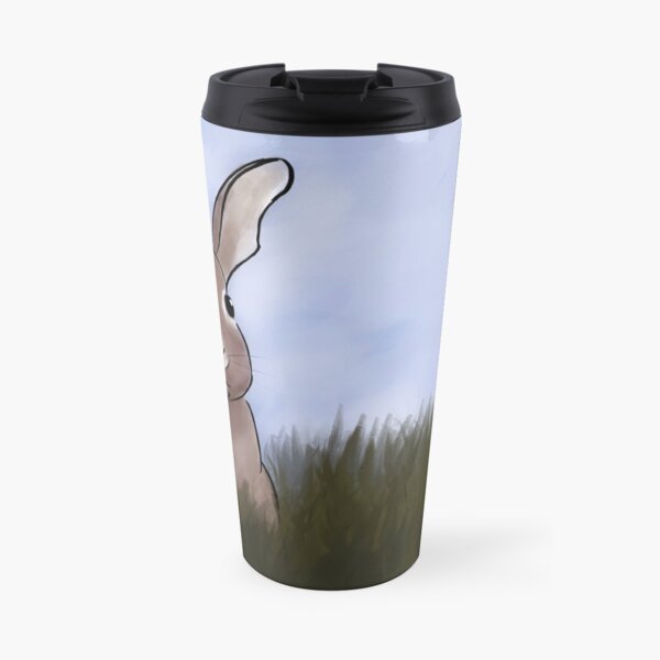 Staring Rabbit Needs Coffee. Travel Mug