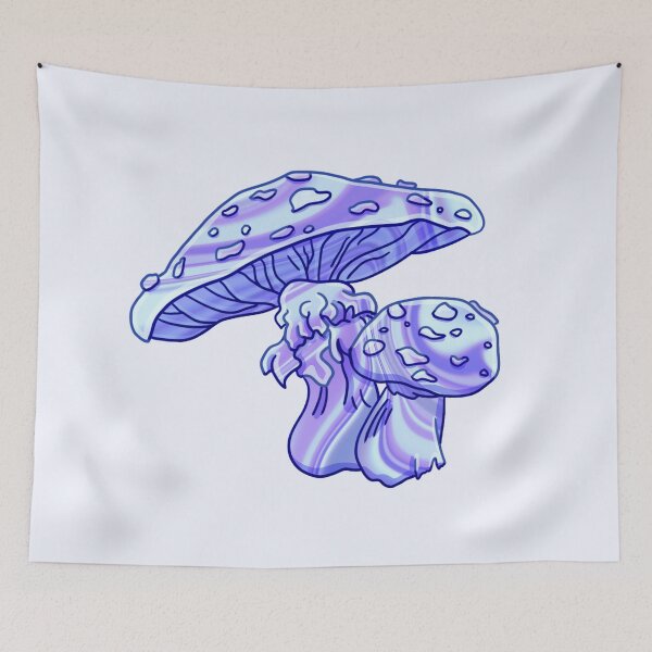 Item preview, Holographic Mushrooms blue designed and sold by ChaotiKatt.