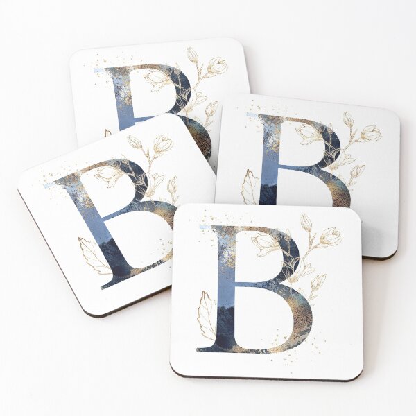 Item preview, Floral Initial Letter B, Monogram designed and sold by PinkLotusArt.