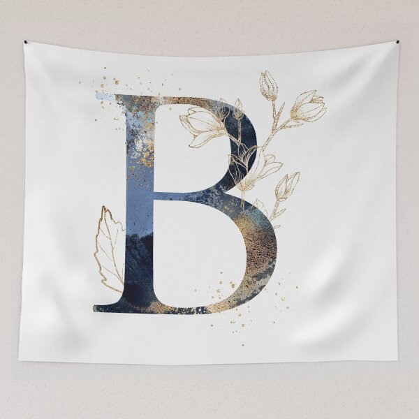 Item preview, Floral Initial Letter B, Monogram designed and sold by PinkLotusArt.