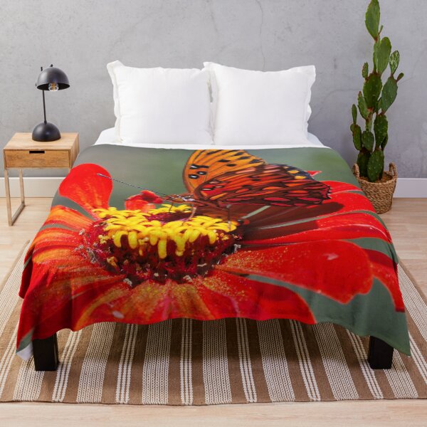 Item preview, Fritillary Butterfly Feeding on a Zinnia designed and sold by EdwardMonet.