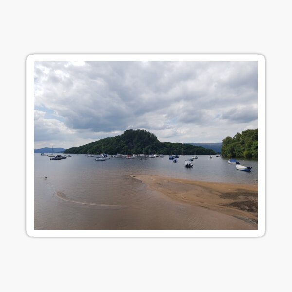 "Inchcailloch Island View from Balmaha Loch Lommond" Sticker for Sale