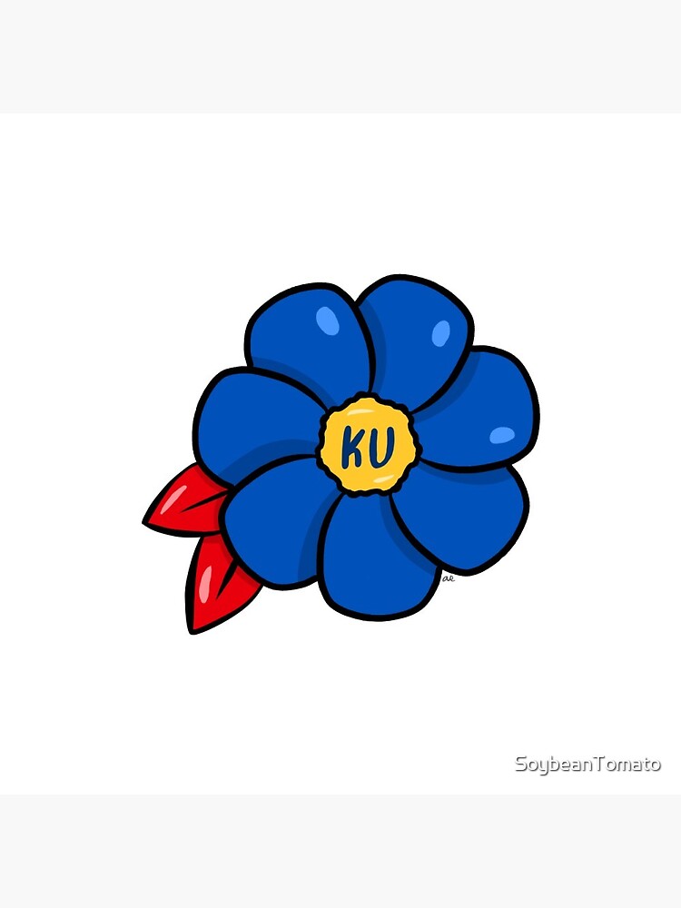 Thumbnail 3 of 3, Pin, University of Kansas Flower designed and sold by SoybeanTomato.